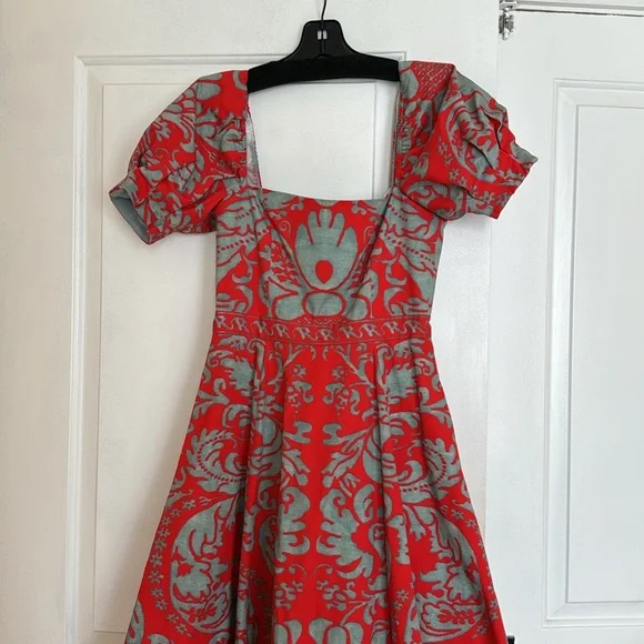 ALICE + OLIVIA FREDIA PUFF SLEEVE MIDI DRESS IN SIZE 2 - Picture 5 of 7